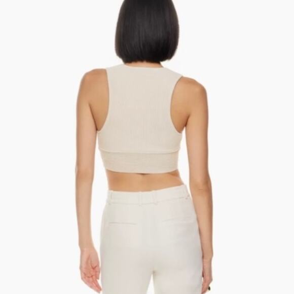 Aritzia Babaton Sculpt Knit Deep V-neck Tank Crop Top - Picture 2 of 8